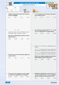 8. Sınıf Matematik - YAPRAK TOST